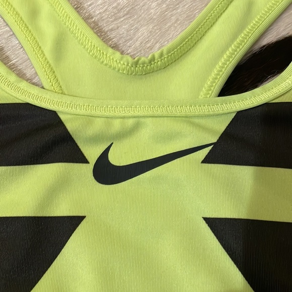 Neon Yellow and Black Nike Pro Sports bra - Picture 2 of 4